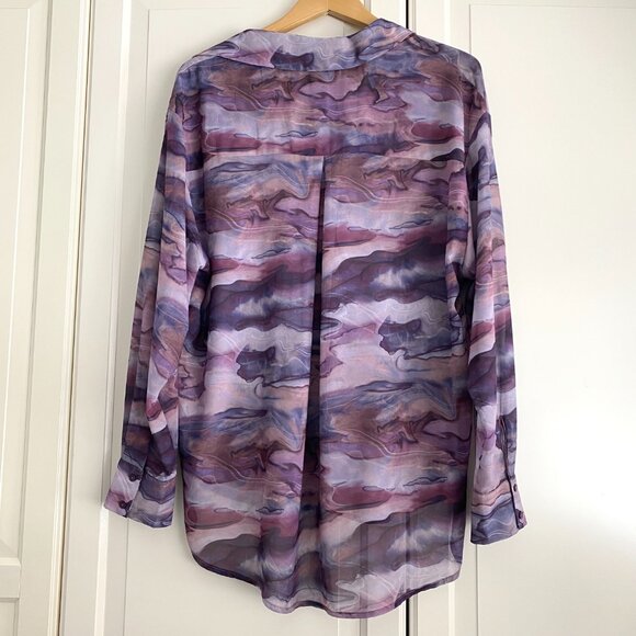 Dynamite Purple Patterned Blouse - Picture 3 of 4